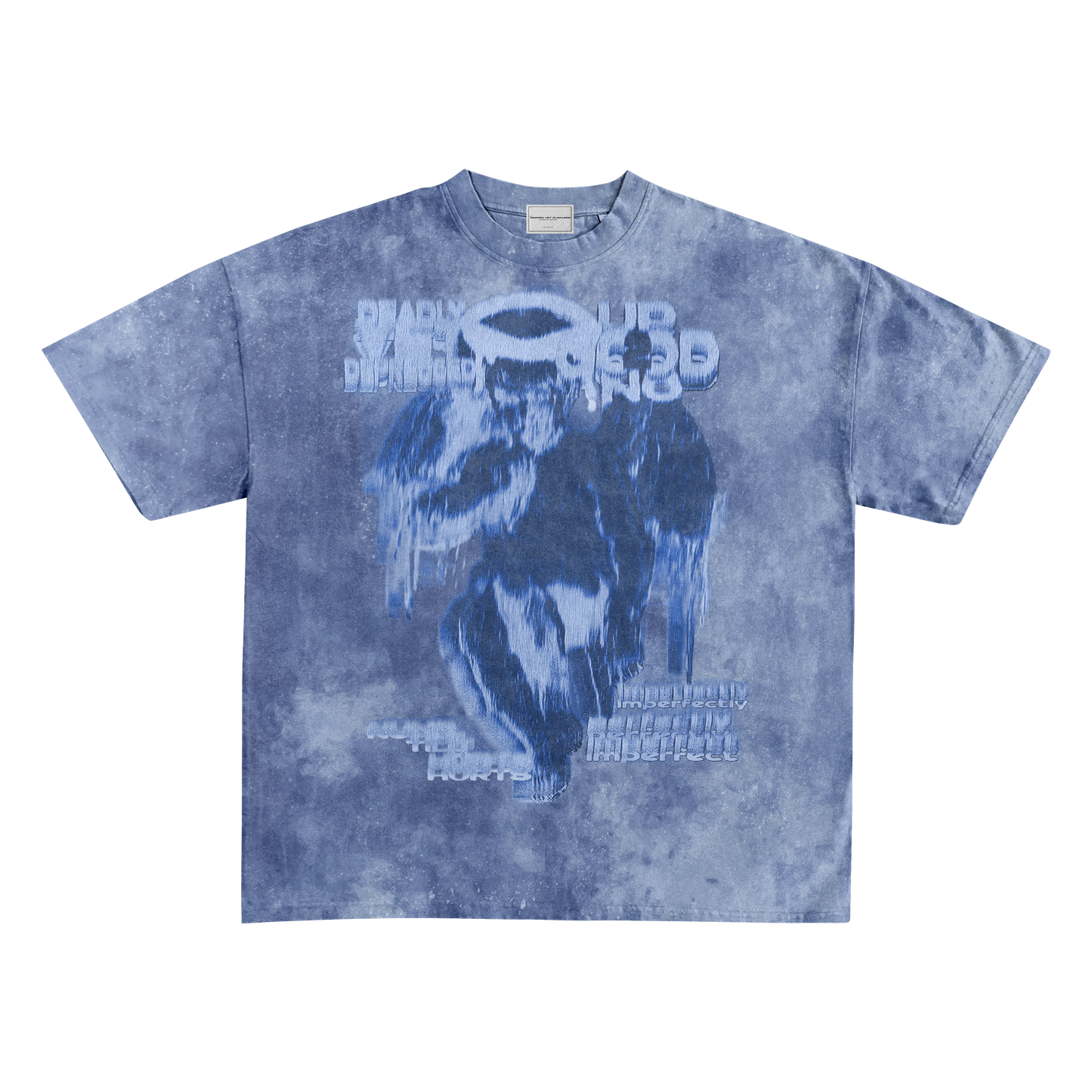 UP2NOGOOD Acid Wash Oversize T-Shirt – 250 GSM (Denim) - BROKEN YET FLAWLESS