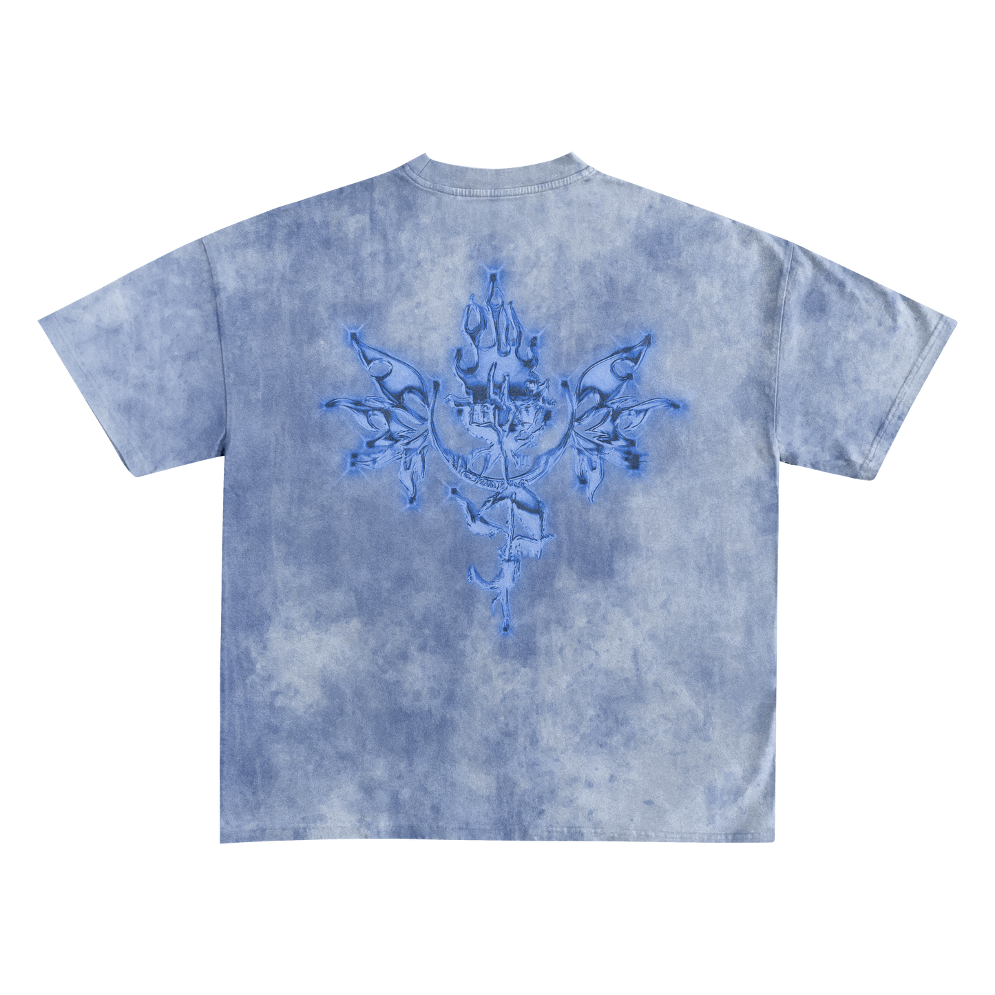 UP2NOGOOD Acid Wash Oversize T-Shirt – 250 GSM (Denim) - BROKEN YET FLAWLESS