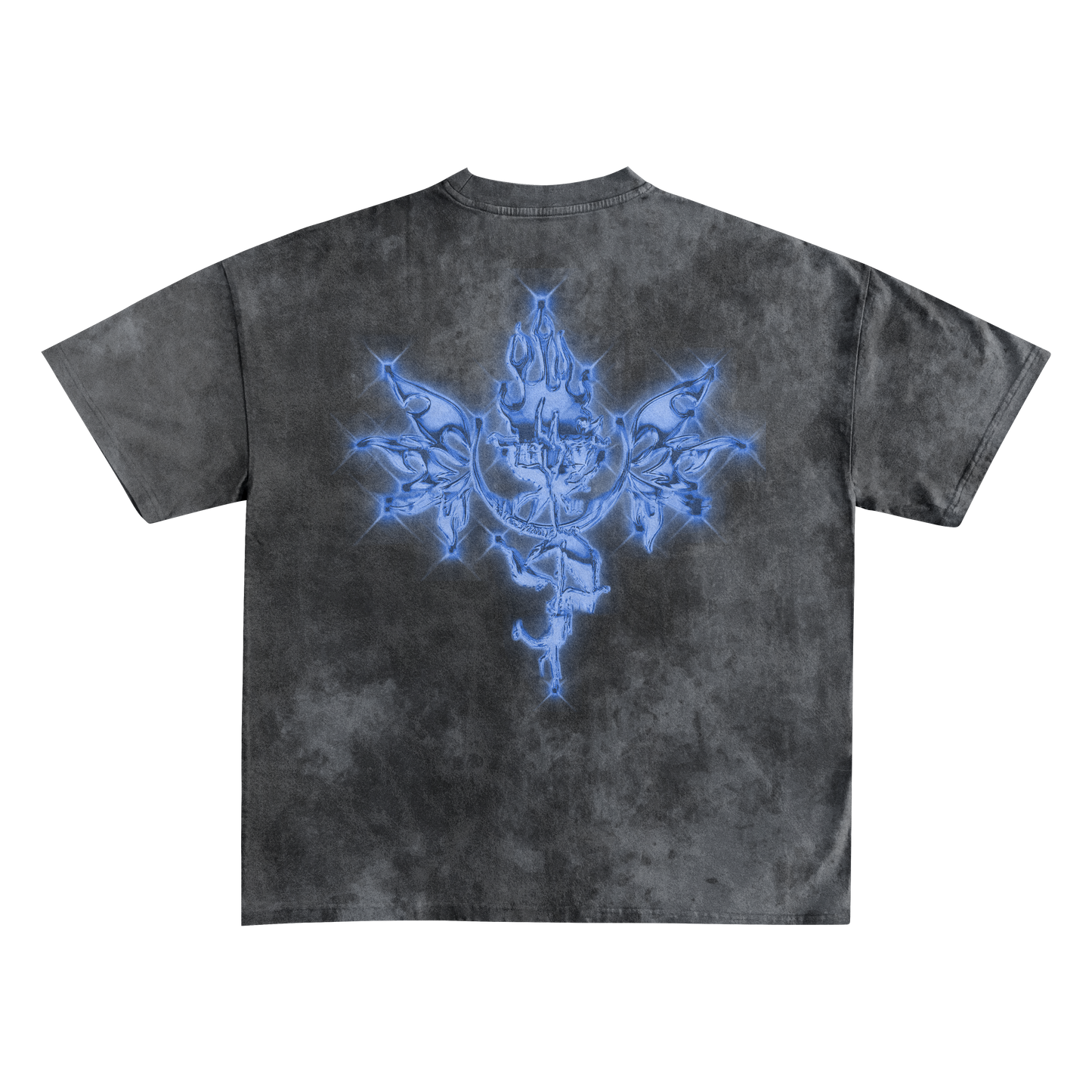 UP2NOGOOD Acid Wash Oversize T-Shirt – 250 GSM (Denim) - BROKEN YET FLAWLESS