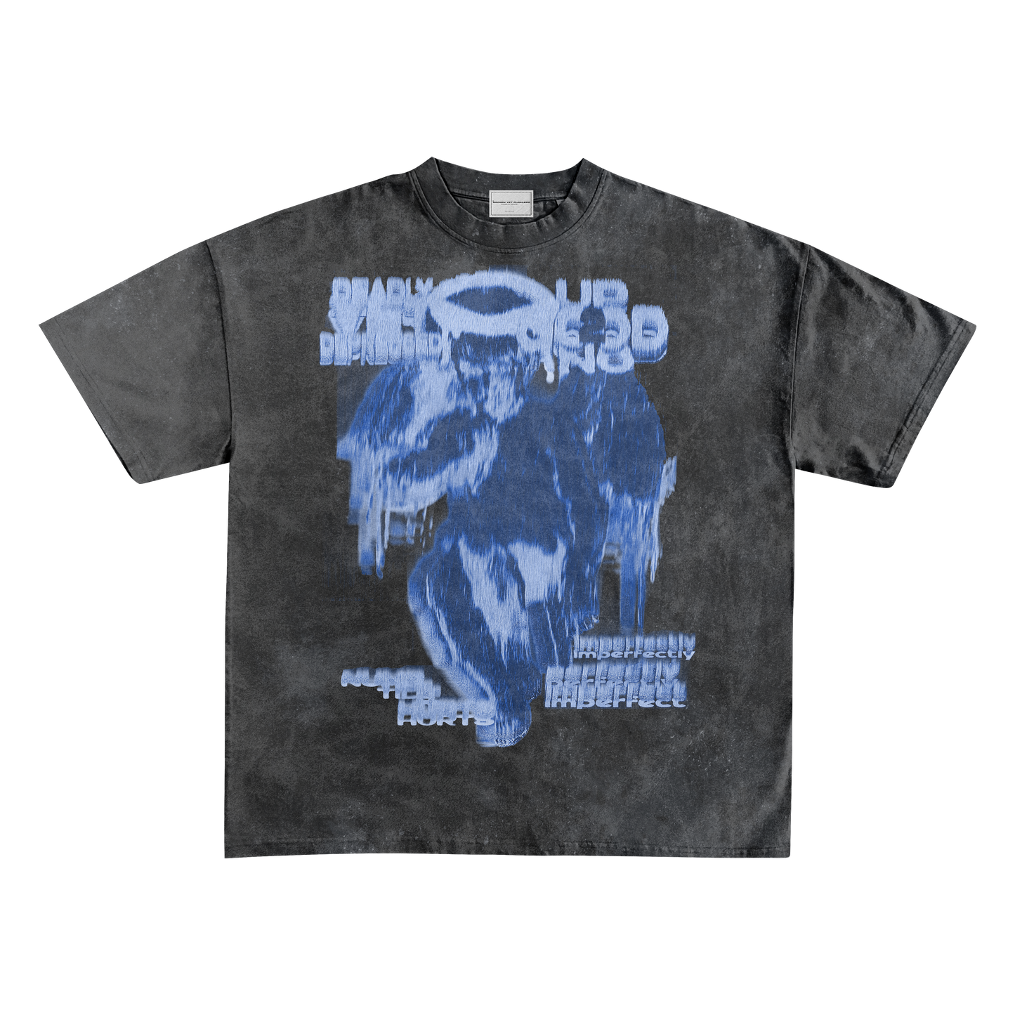 UP2NOGOOD Acid Wash Oversize T-Shirt – 250 GSM (Denim) - BROKEN YET FLAWLESS