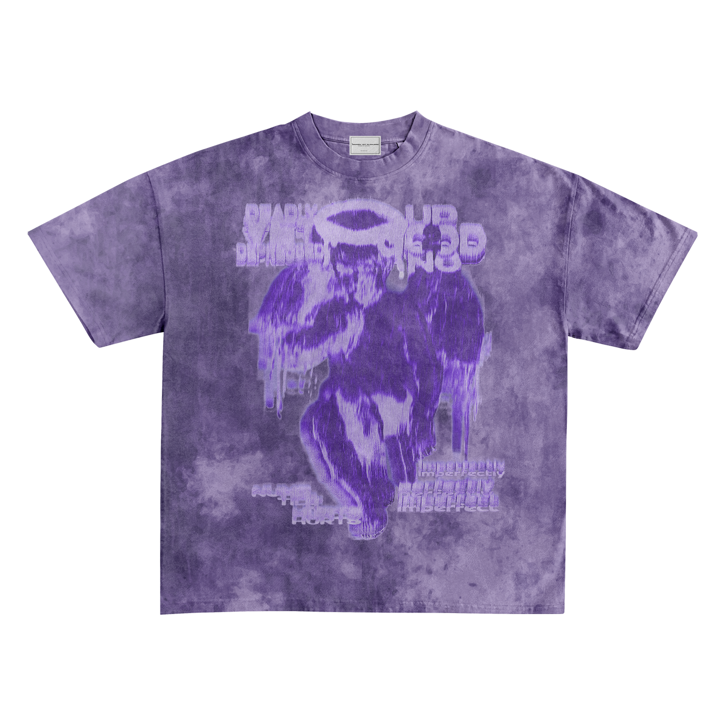 UP2NOGOOD Acid Wash Oversize T-Shirt – 250 GSM (Purple) - BROKEN YET FLAWLESS