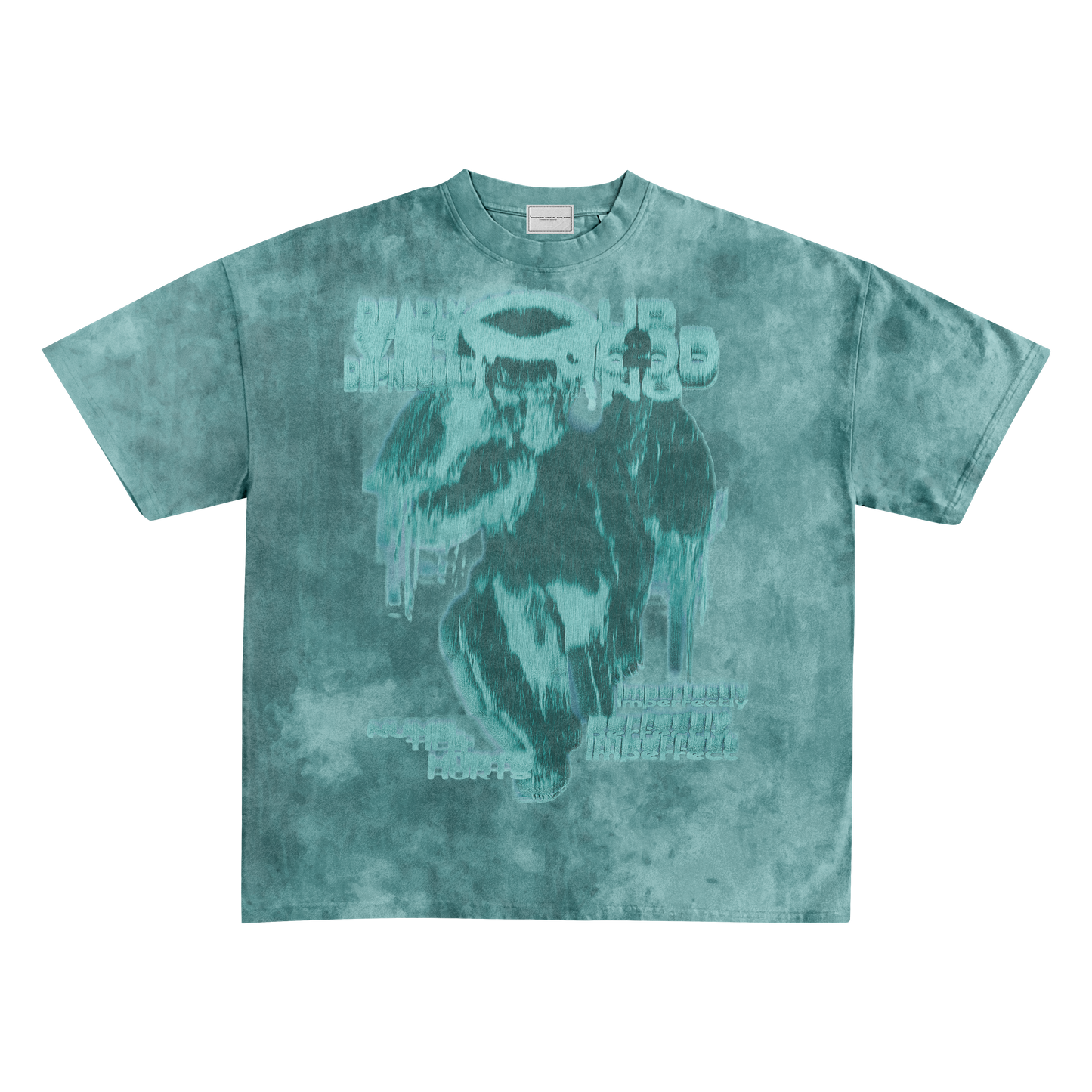UP2NOGOOD Acid Wash Oversize T-Shirt – 250 GSM (Green) - BROKEN YET FLAWLESS