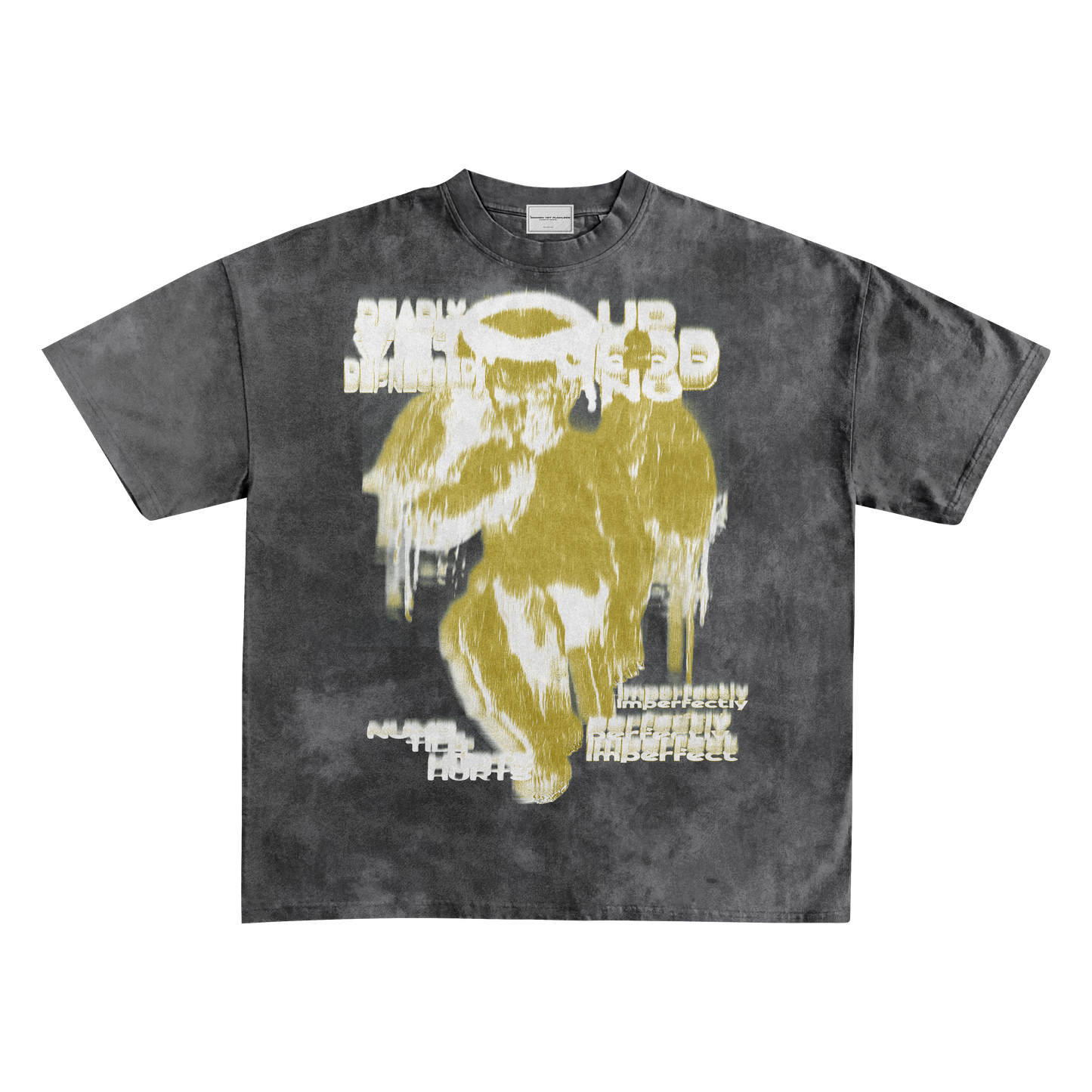 UP2NOGOOD Acid Wash Oversize T-Shirt – 250 GSM (Gold) - BROKEN YET FLAWLESS