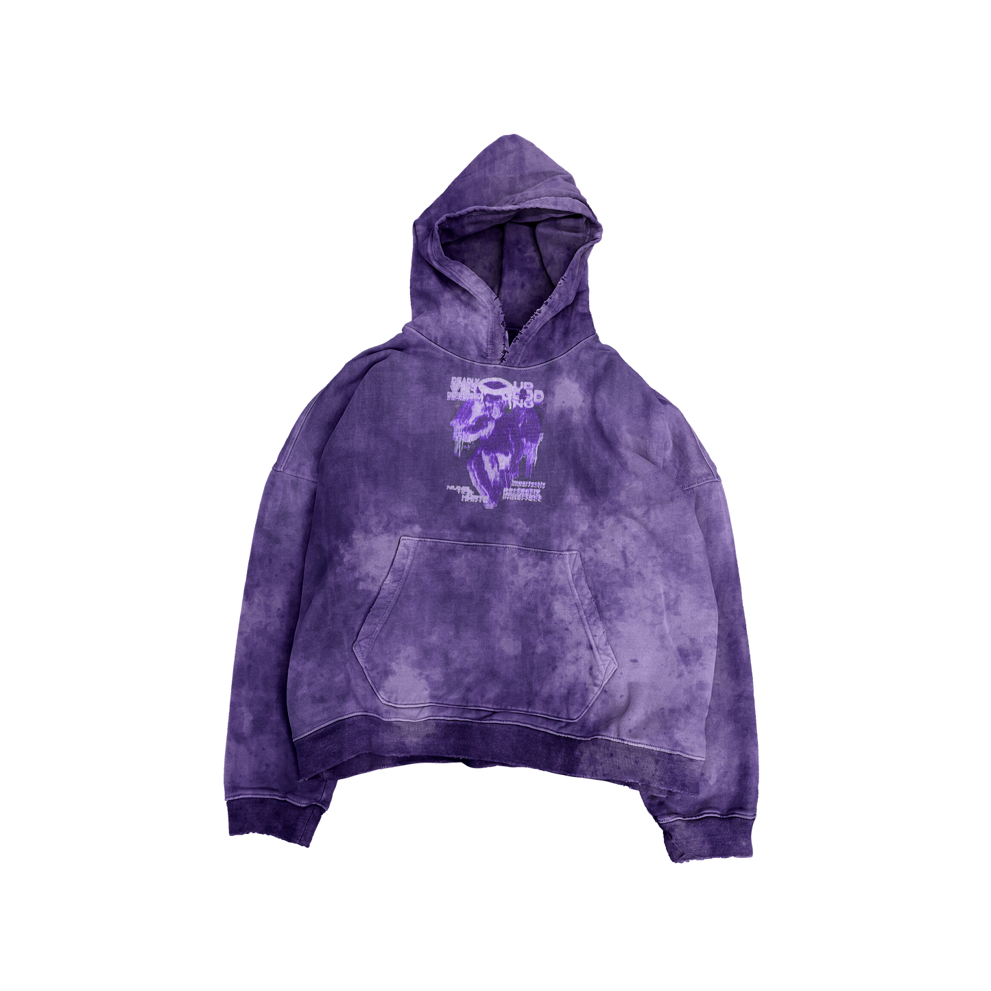 UP2NOGOOD Acid Wash Oversize Hoodie – 420 GSM (Purple) - BROKEN YET FLAWLESS