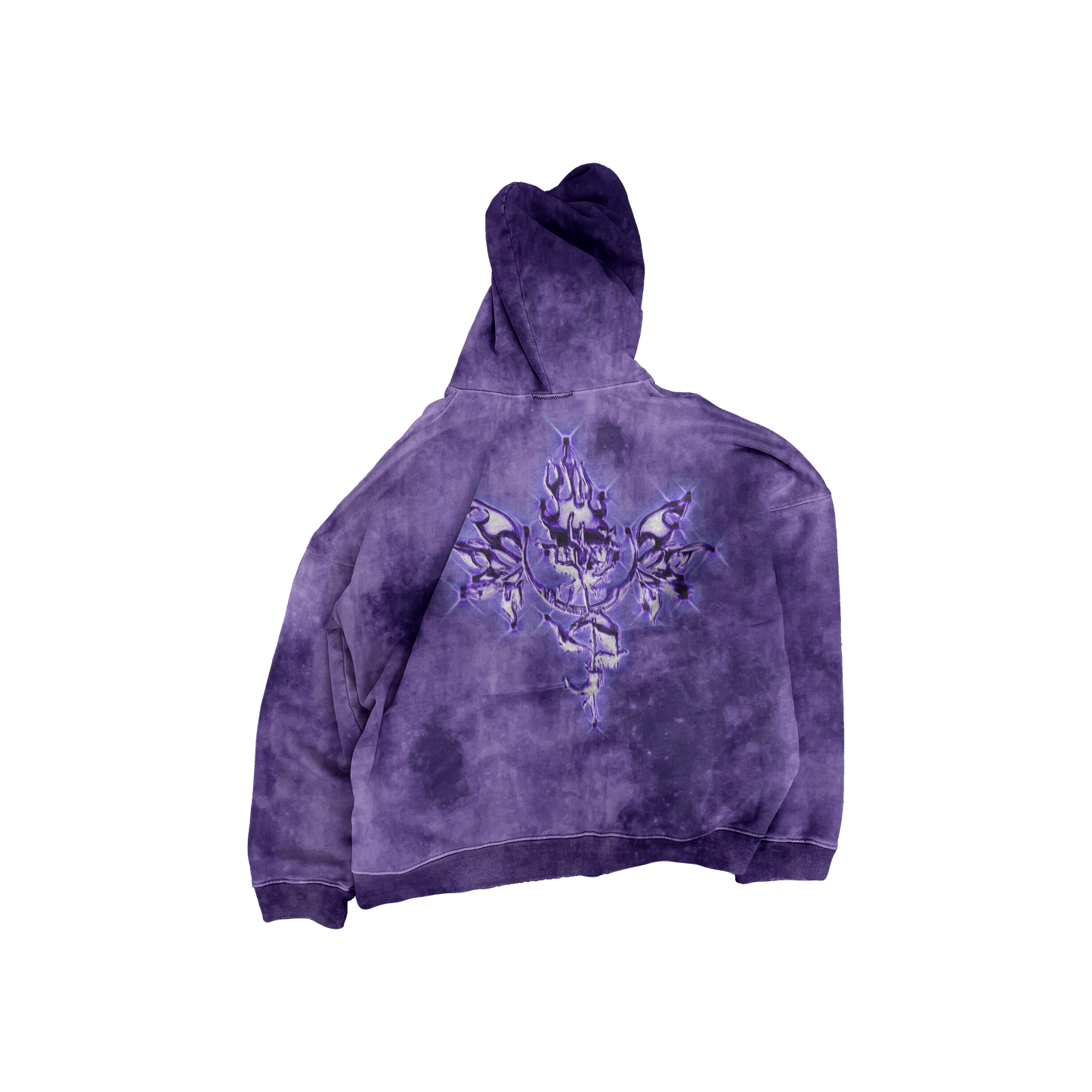 UP2NOGOOD Acid Wash Oversize Hoodie – 420 GSM (Purple) - BROKEN YET FLAWLESS