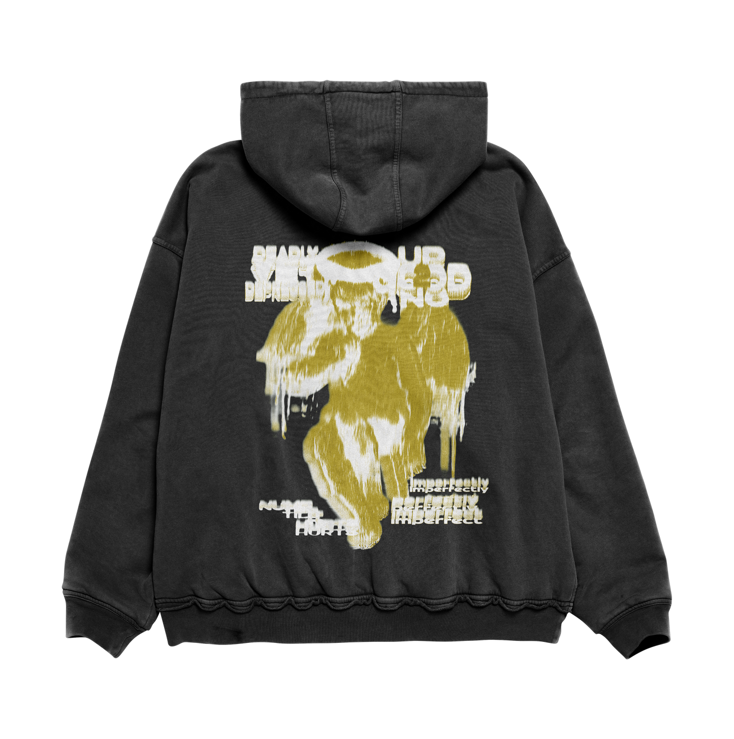UP2NOGOOD Zip-Through Boxy Hoodie – (Gold) - BROKEN YET FLAWLESS