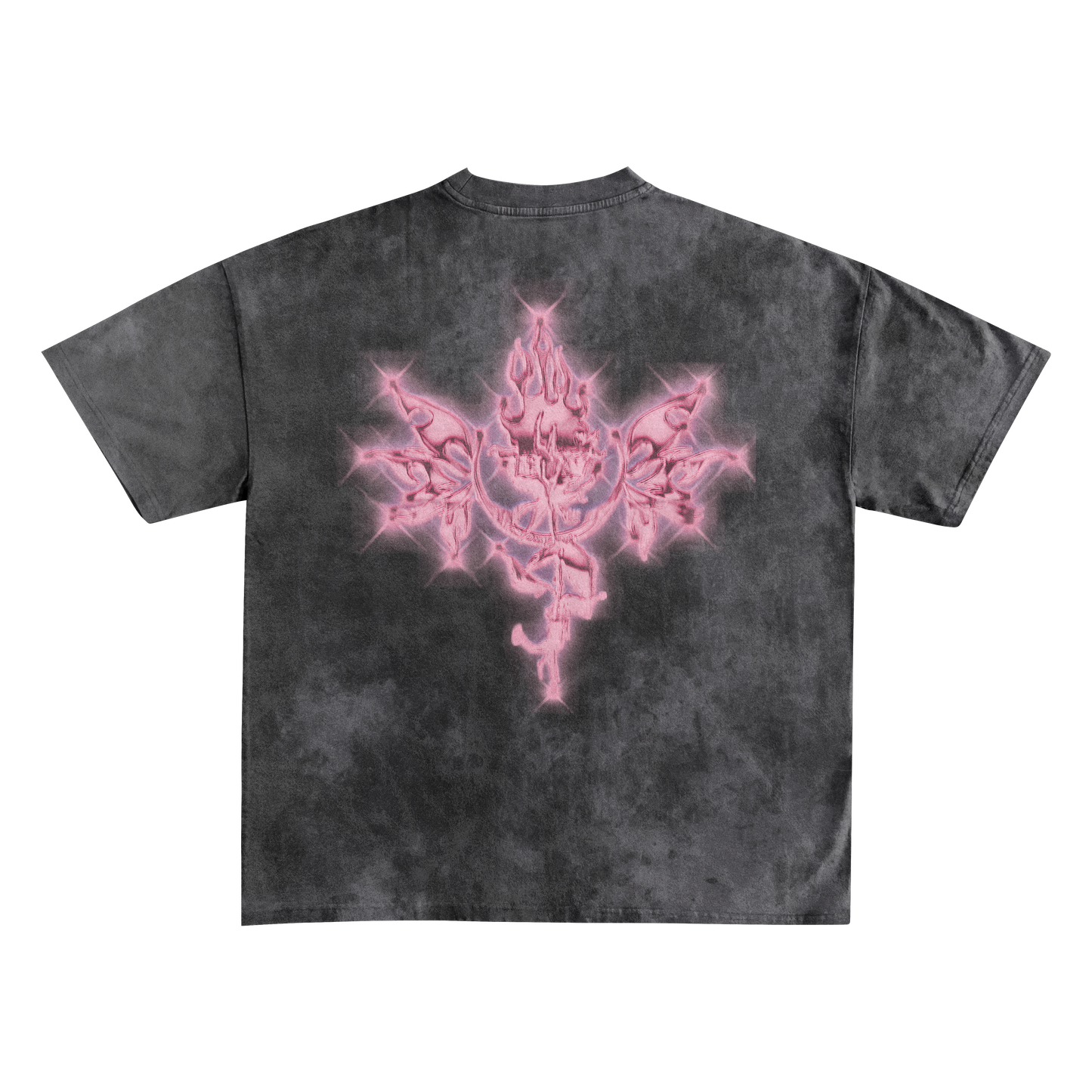 UP2NOGOOD Acid Wash Oversize T-Shirt – 250 GSM (Pink) - BROKEN YET FLAWLESS