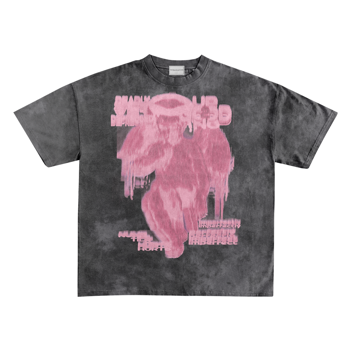 UP2NOGOOD Acid Wash Oversize T-Shirt – 250 GSM (Pink) - BROKEN YET FLAWLESS