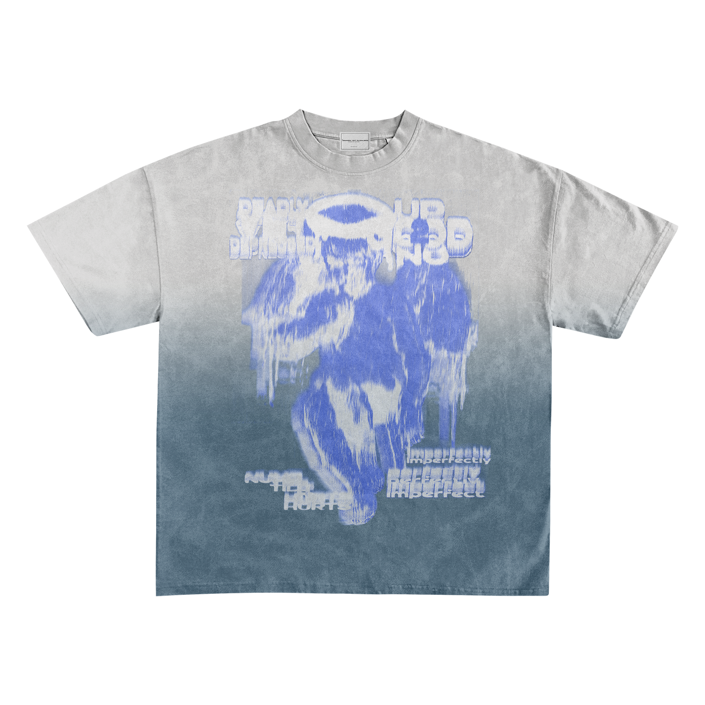 UP2NOGOOD Sunfade Edge Gradient T-Shirt – (Gray Blue) - BROKEN YET FLAWLESS