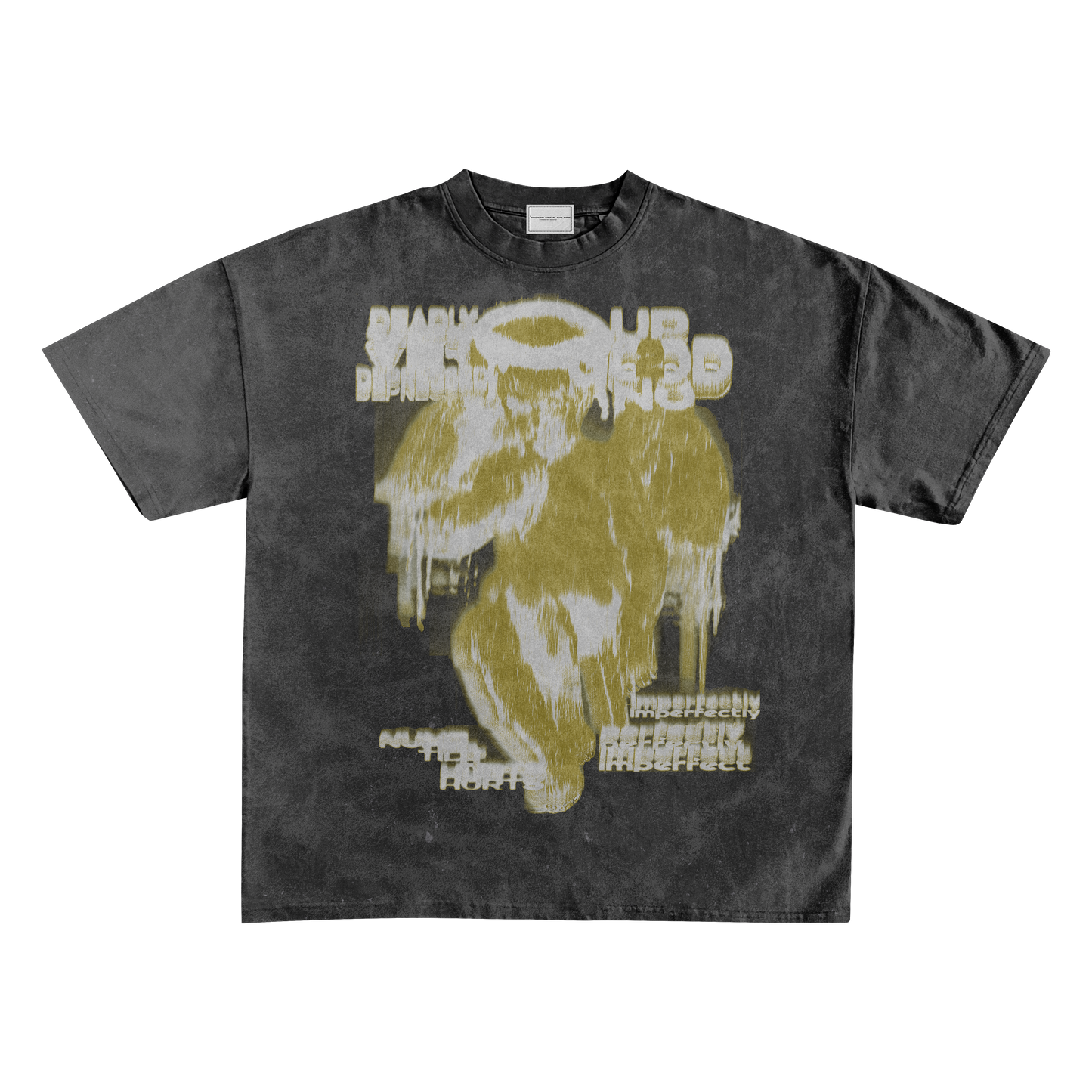 UP2NOGOOD Hand-Frayed Sunfade Graphic T-Shirt – (Gold) - BROKEN YET FLAWLESS
