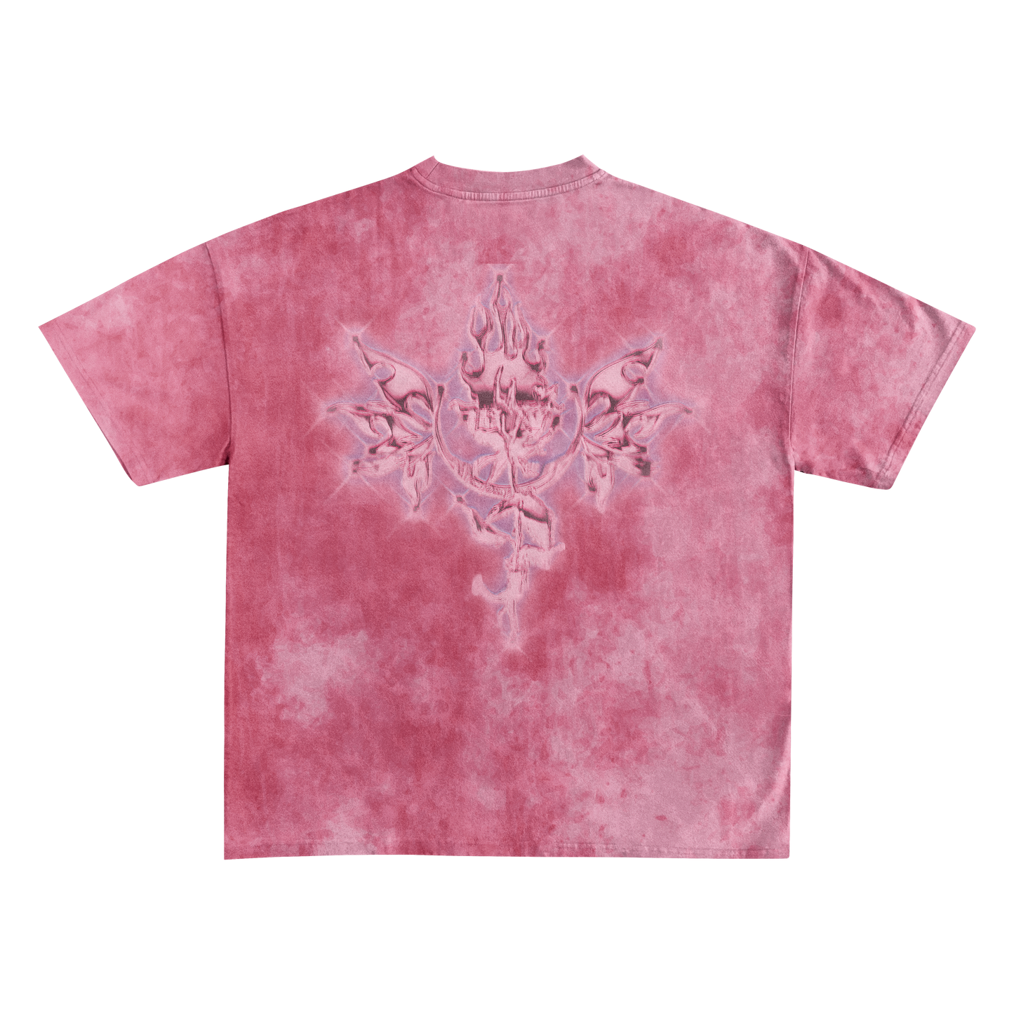 UP2NOGOOD Acid Wash Oversize T-Shirt – 250 GSM (Pink) - BROKEN YET FLAWLESS