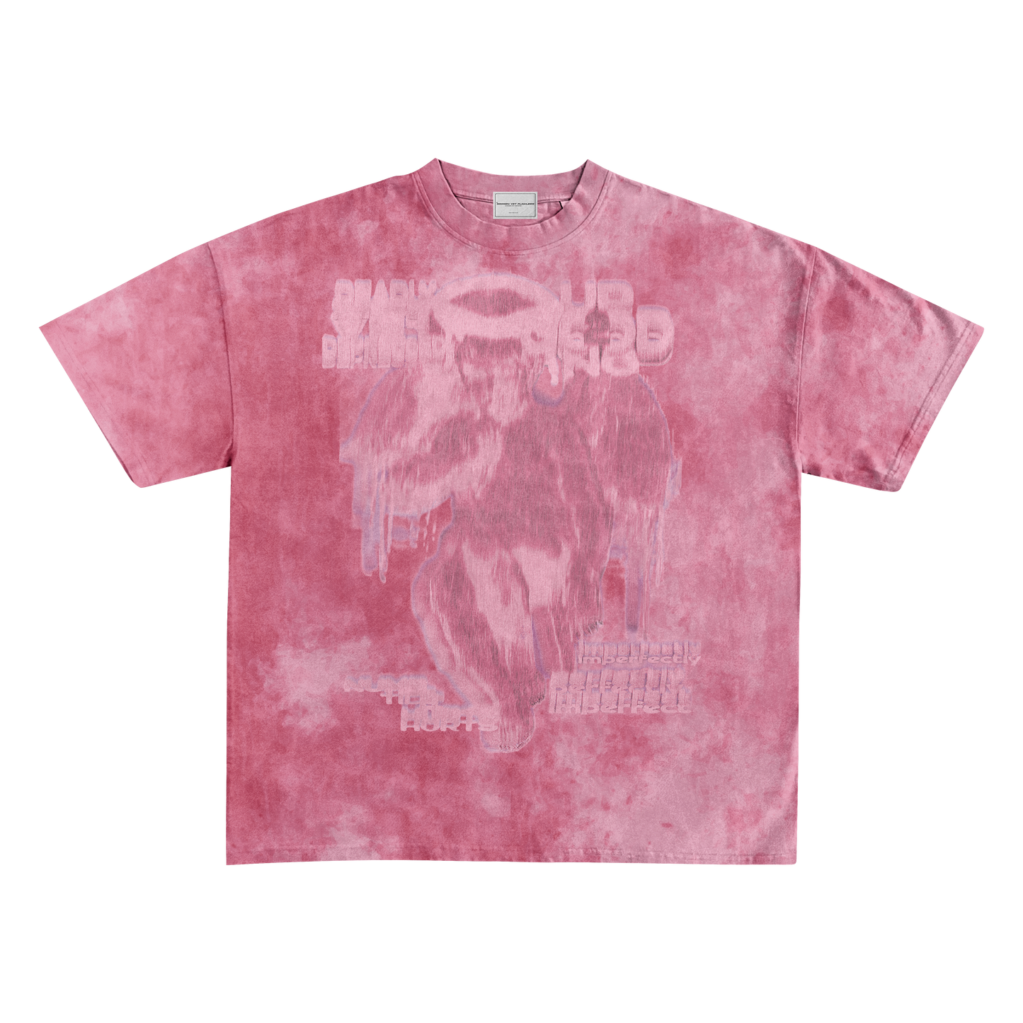 UP2NOGOOD Acid Wash Oversize T-Shirt – 250 GSM (Pink) - BROKEN YET FLAWLESS