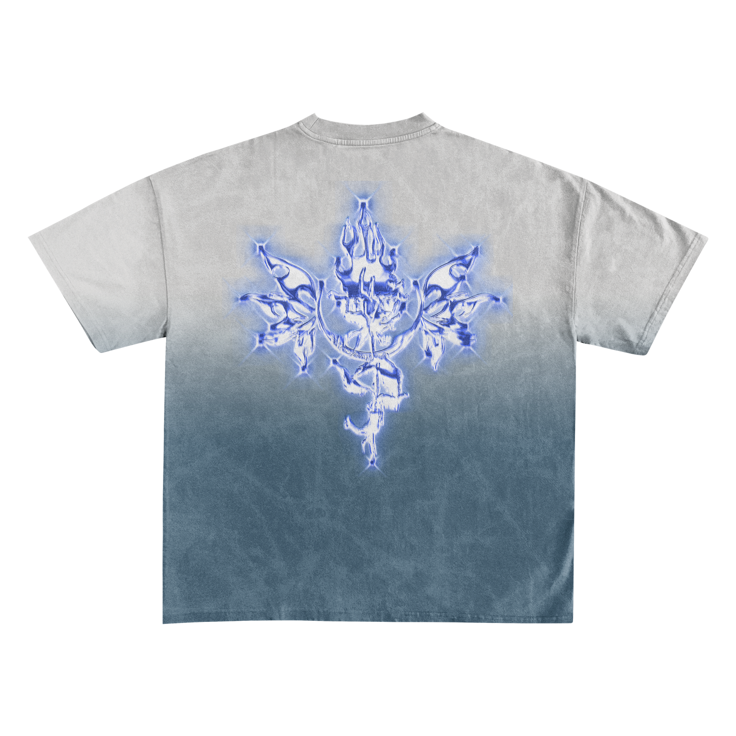 UP2NOGOOD Sunfade Edge Gradient T-Shirt – (Gray Blue) - BROKEN YET FLAWLESS