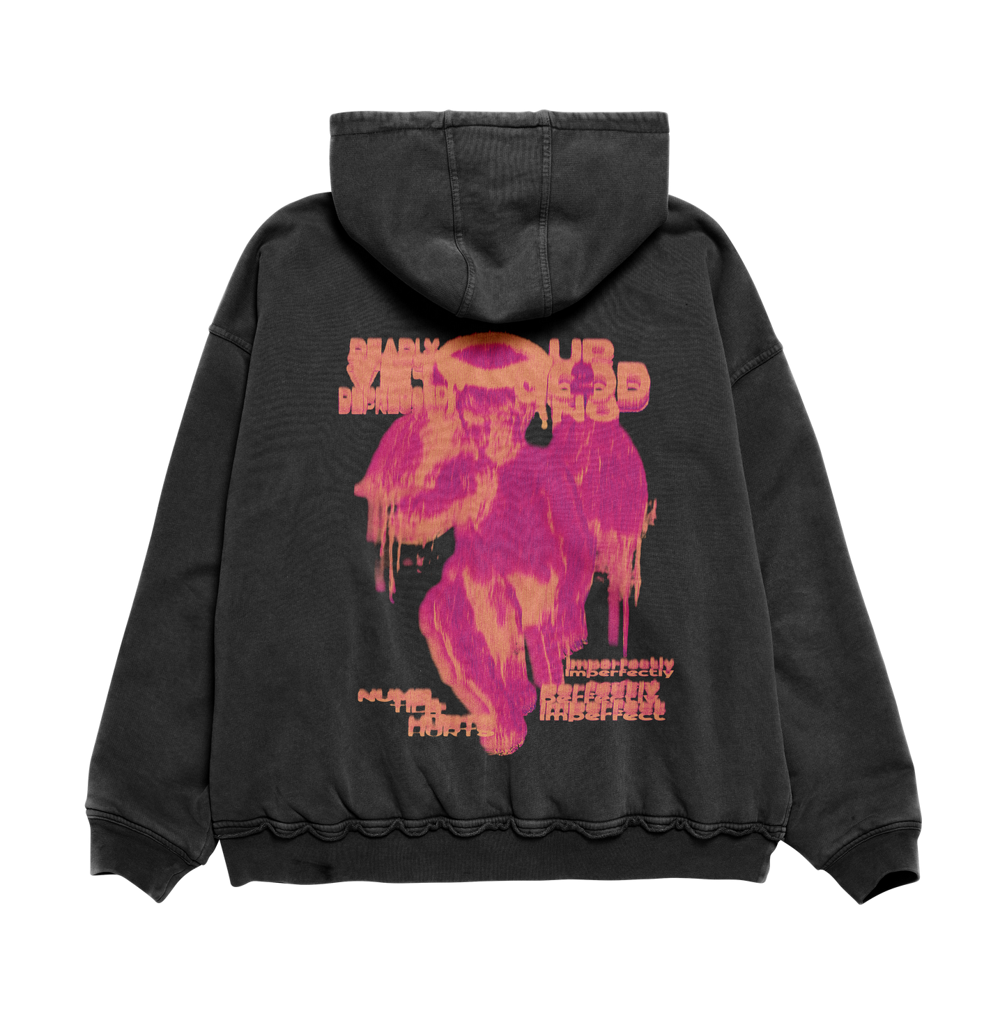 UP2NOGOOD Zip-Through Boxy Hoodie – (Bleached) - BROKEN YET FLAWLESS