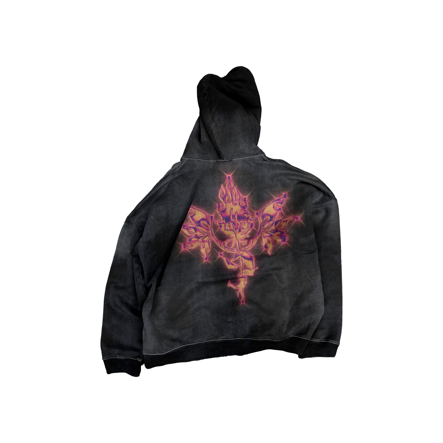 UP2NOGOOD Acid Wash Oversize Hoodie – 420 GSM (Bleached) - BROKEN YET FLAWLESS