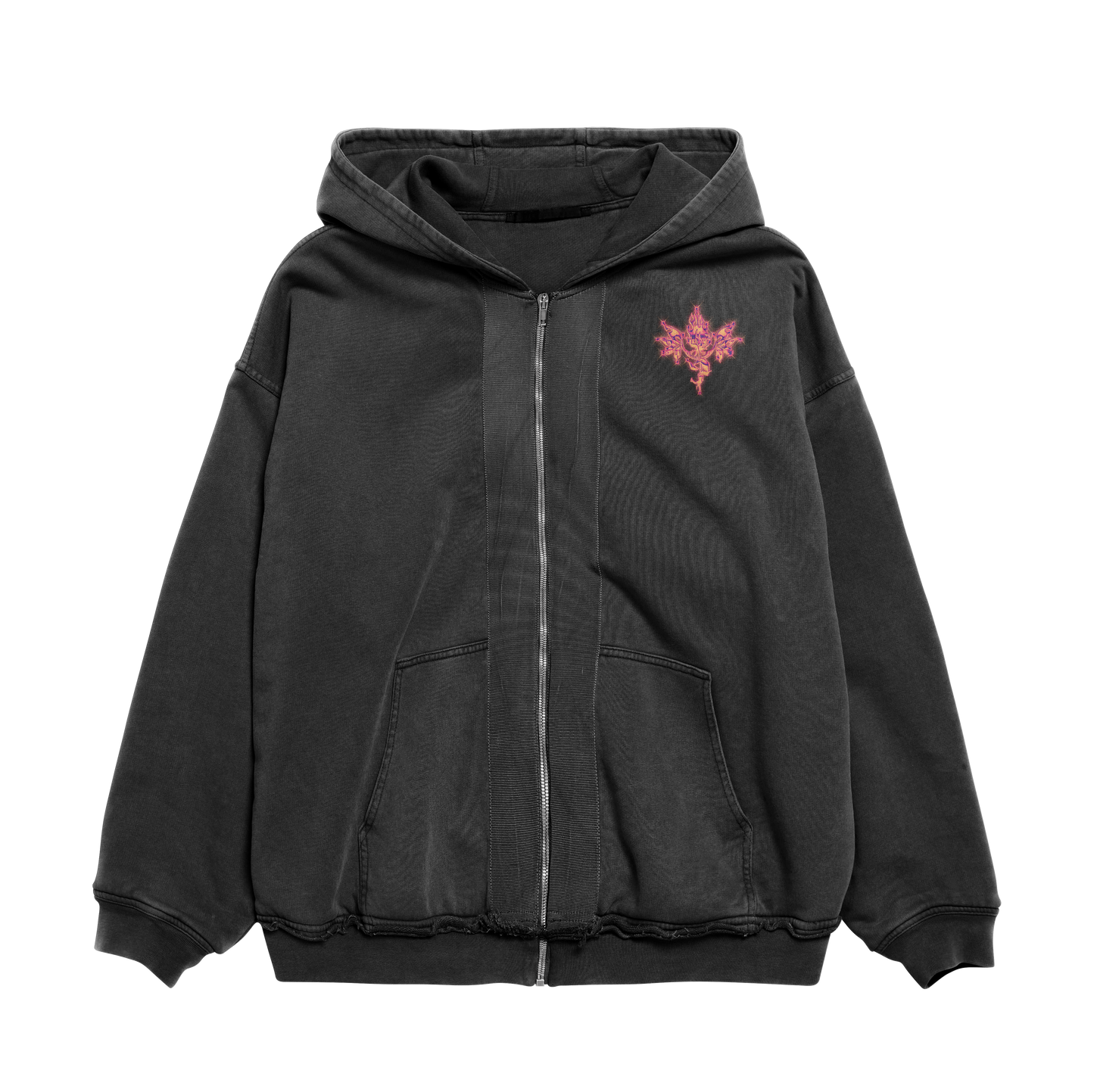 UP2NOGOOD Zip-Through Boxy Hoodie – (Bleached) - BROKEN YET FLAWLESS