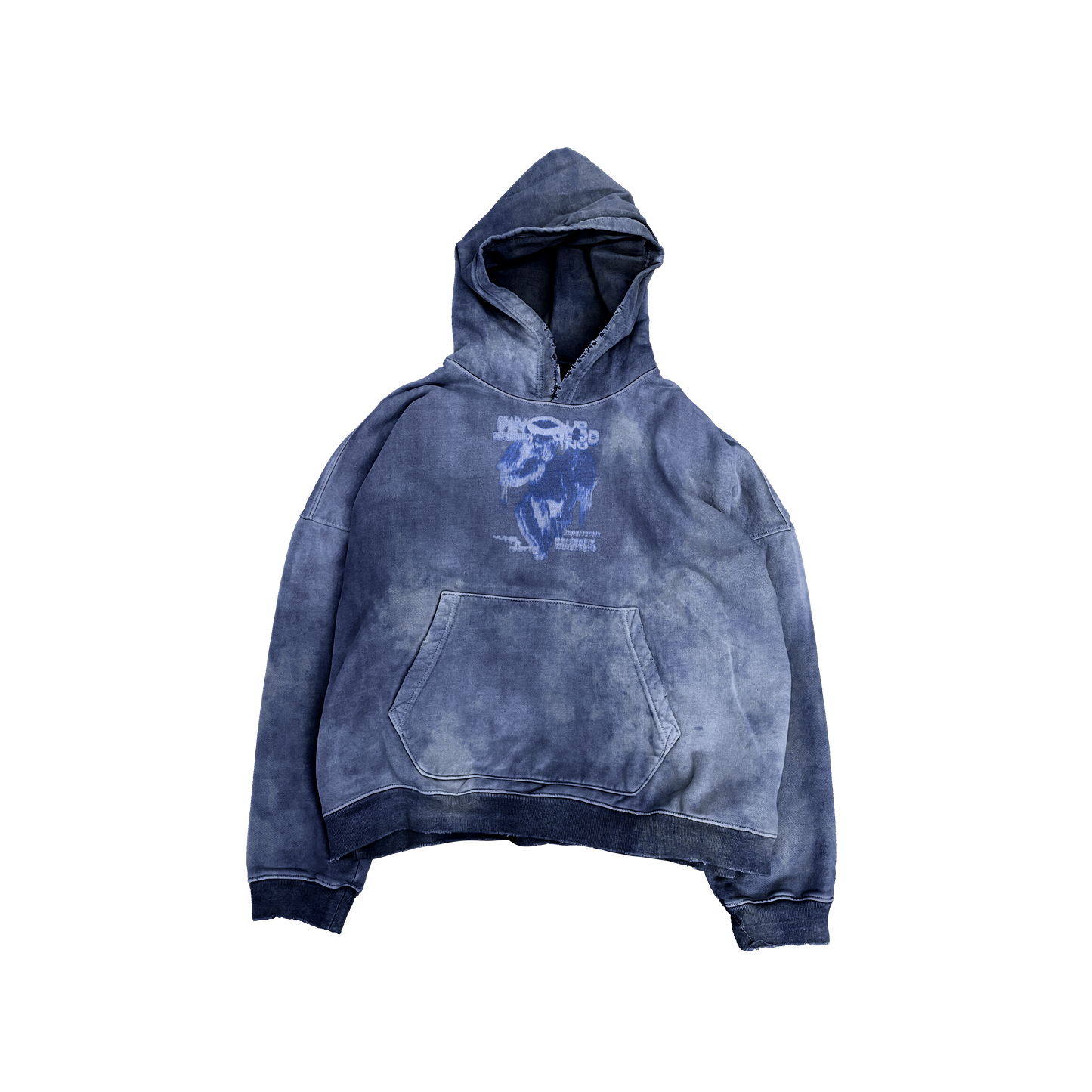 UP2NOGOOD Acid Wash Oversize Hoodie – 420 GSM (Dark Blue) - BROKEN YET FLAWLESS