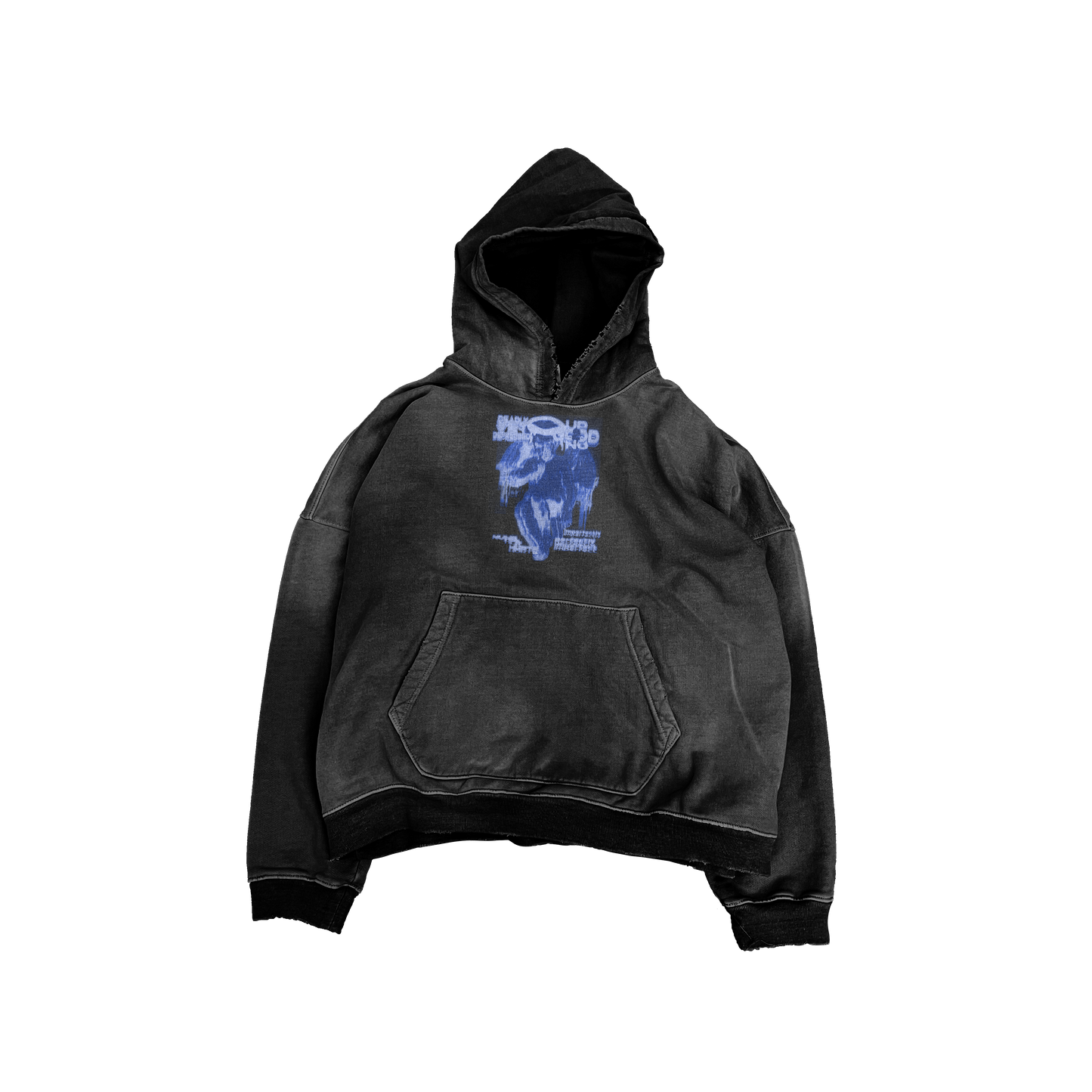 UP2NOGOOD Heavyweight Sunfade Oversized Hoodie – (Gray Blue) - BROKEN YET FLAWLESS