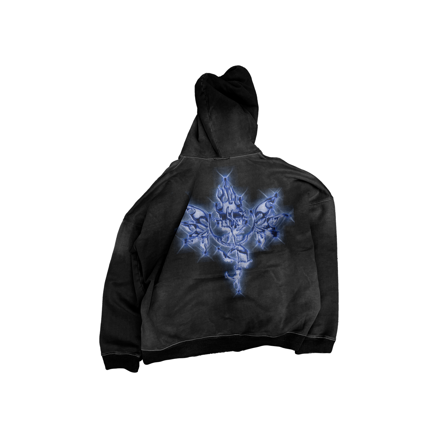 UP2NOGOOD Heavyweight Sunfade Oversized Hoodie – (Gray Blue) - BROKEN YET FLAWLESS