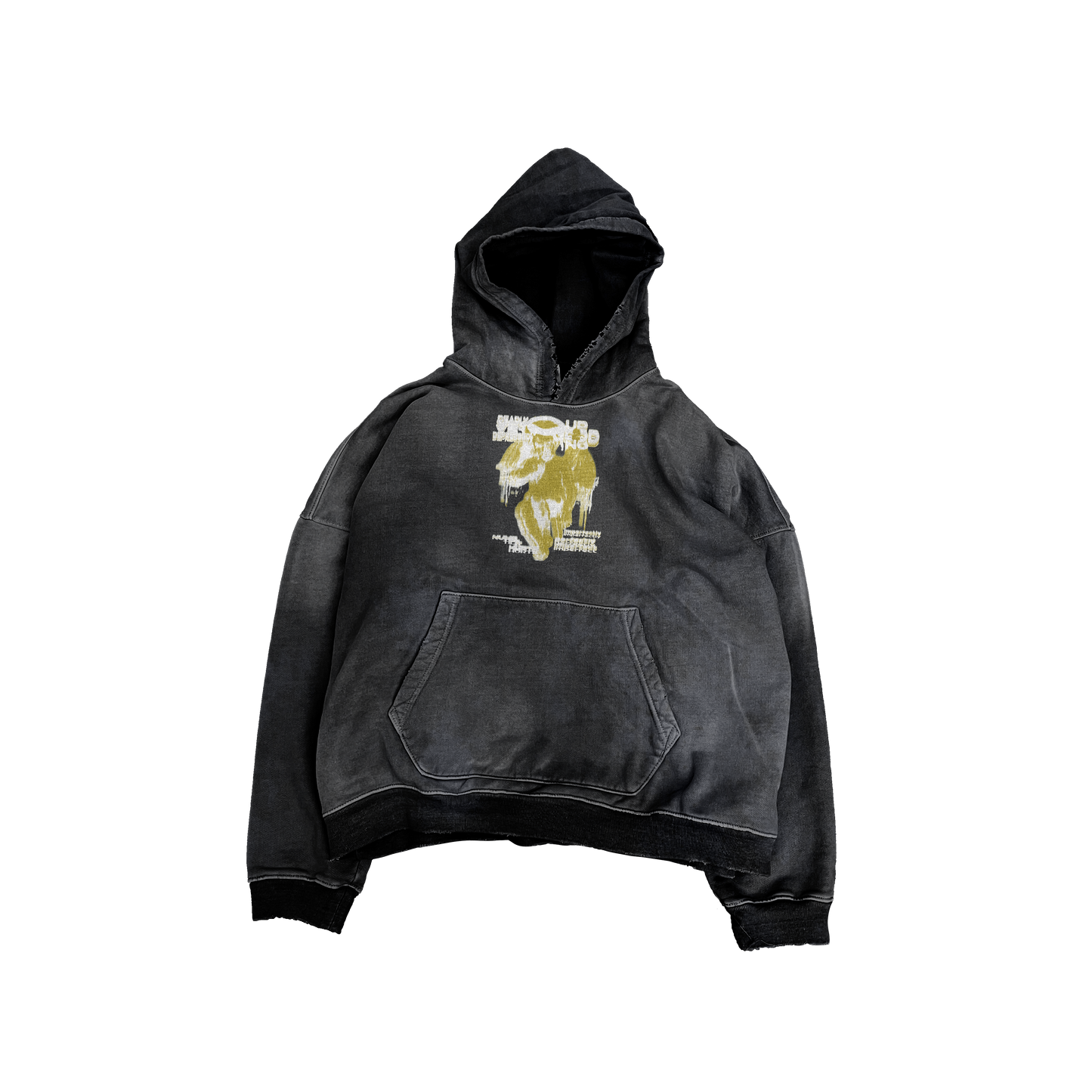 UP2NOGOOD Acid Wash Oversize Hoodie – 420 GSM (Gold) - BROKEN YET FLAWLESS