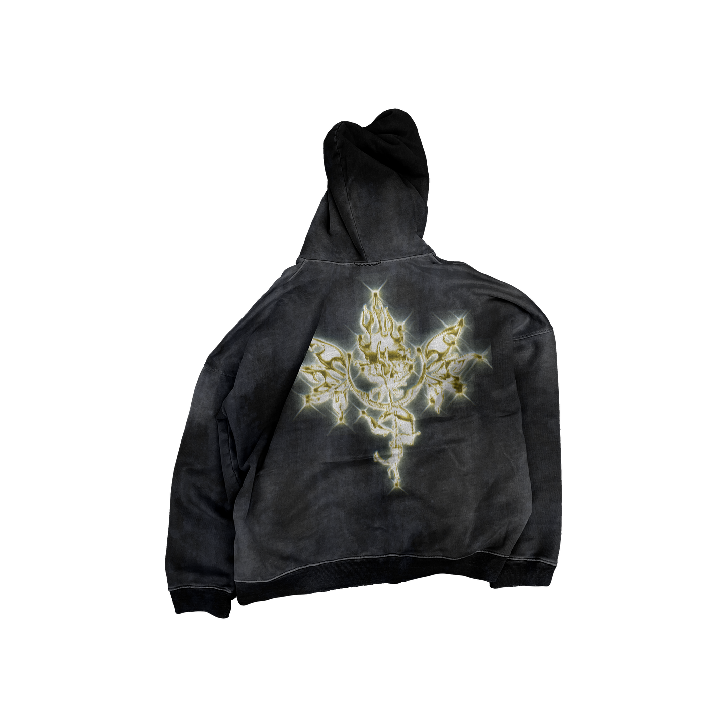 UP2NOGOOD Acid Wash Oversize Hoodie – 420 GSM (Gold) - BROKEN YET FLAWLESS
