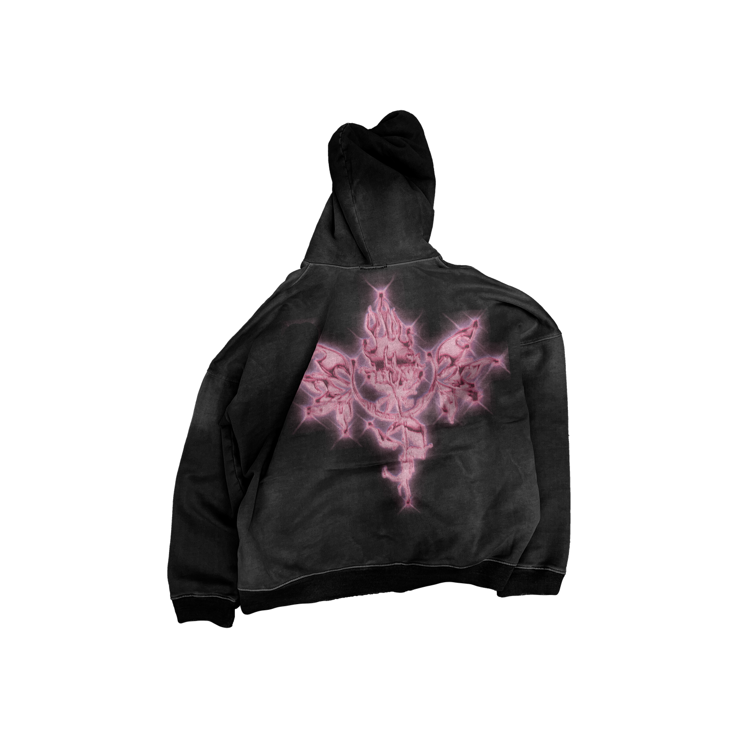 UP2NOGOOD Heavyweight Sunfade Oversized Hoodie – (Pink) - BROKEN YET FLAWLESS
