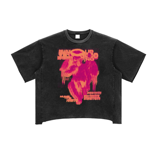 UP2NOGOOD Raw Edge Snow Washed Boxy T-Shirt – (Bleached) - BROKEN YET FLAWLESS