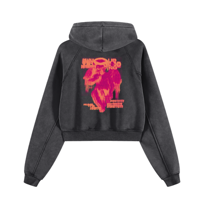 UP2NOGOOD Snow Washed Cropped Hoodie – (Bleached) - BROKEN YET FLAWLESS