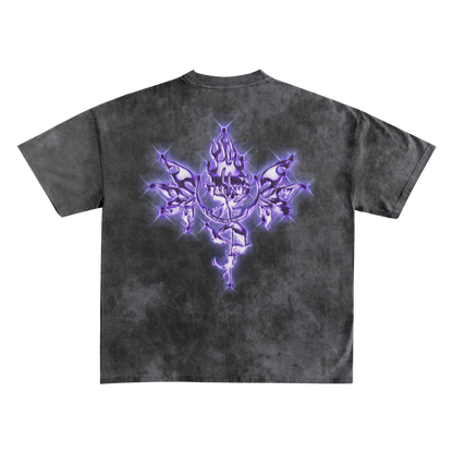 UP2NOGOOD Acid Wash Oversize T-Shirt – 250 GSM (Purple) - BROKEN YET FLAWLESS