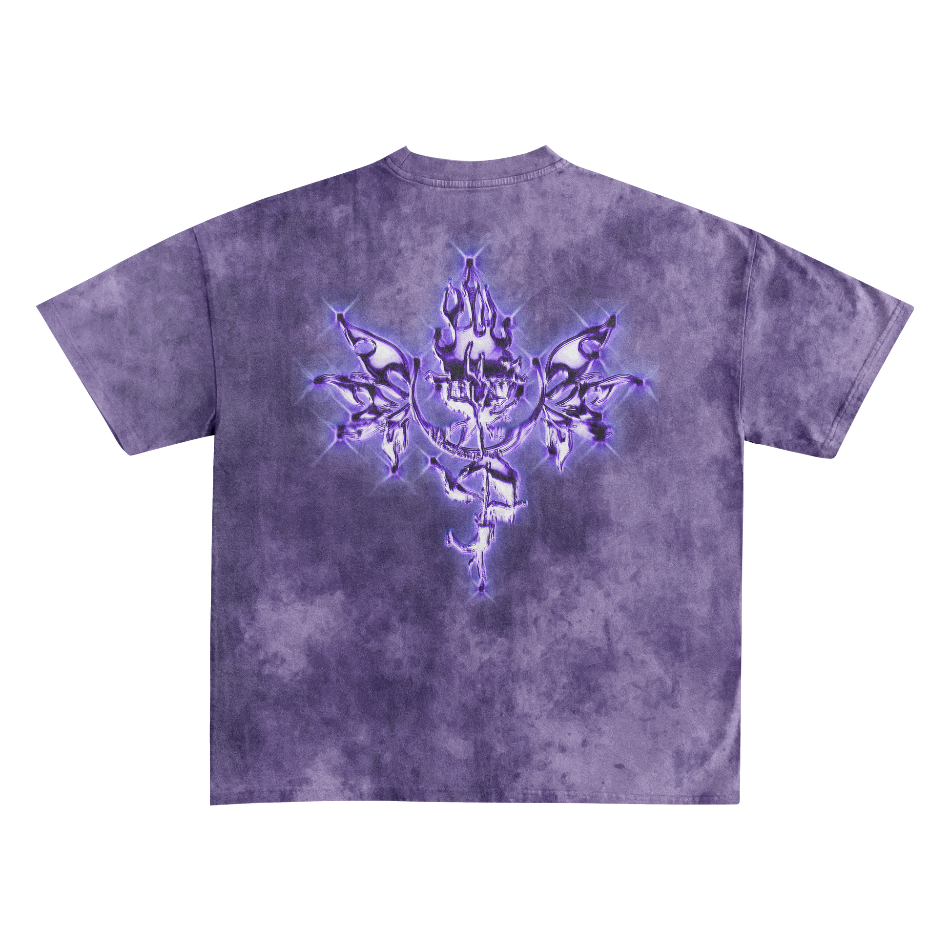 UP2NOGOOD Acid Wash Oversize T-Shirt – 250 GSM (Purple) - BROKEN YET FLAWLESS
