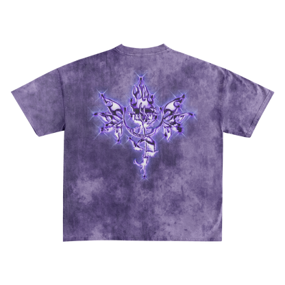 UP2NOGOOD Acid Wash Oversize T-Shirt – 250 GSM (Purple) - BROKEN YET FLAWLESS