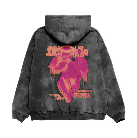UP2NOGOOD Snow Washed Zip-Through Boxy Hoodie – (Bleached) - BROKEN YET FLAWLESS