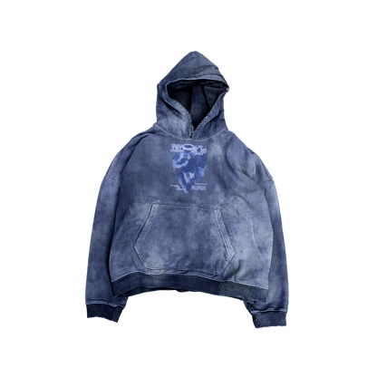 UP2NOGOOD Acid Wash Oversize Hoodie – 420 GSM (Dark Blue) - BROKEN YET FLAWLESS