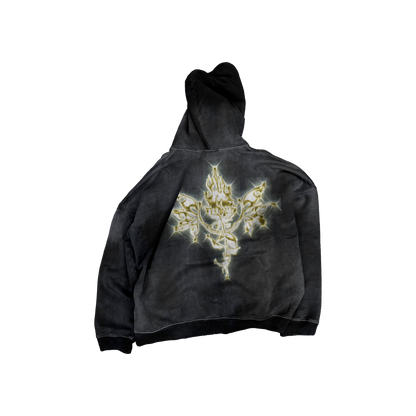 UP2NOGOOD Acid Wash Oversize Hoodie – 420 GSM (Gold) - BROKEN YET FLAWLESS